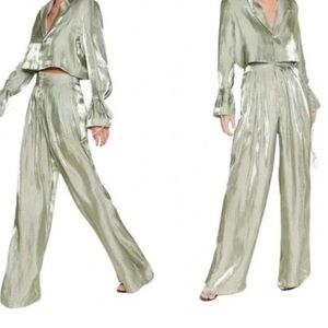 Elegant Satin Green slacks
